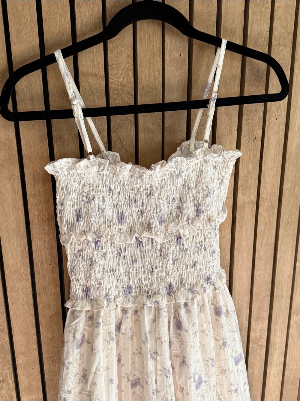 ADORA Cream Midi Dress with Lavender Floral Print - Picture 4 of 4